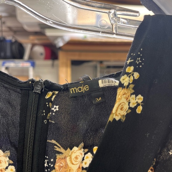 Maje Rasmus Dress Black Floral - Picture 11 of 13